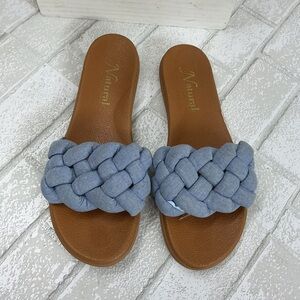 Natural Reflections Light Blue Braided Sandals